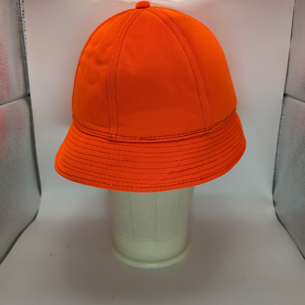 McGregor‎ Bucket Hat Vintage Orange Polyester Foam Lined Made in Korea Size L